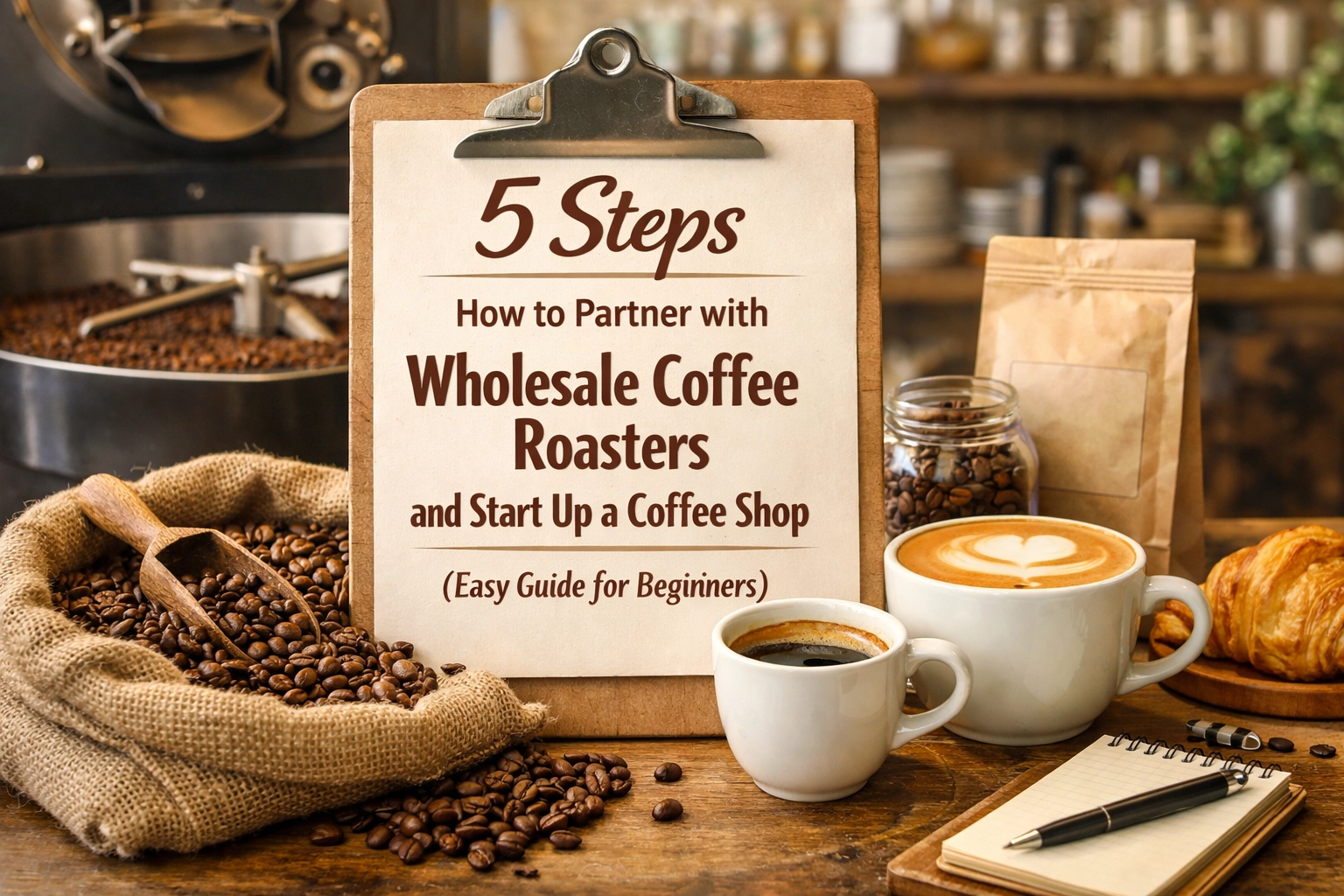 5 Steps How to Partner with Wholesale Coffee Roasters and Start Up a Coffee Shop (Easy Guide for Beginners)