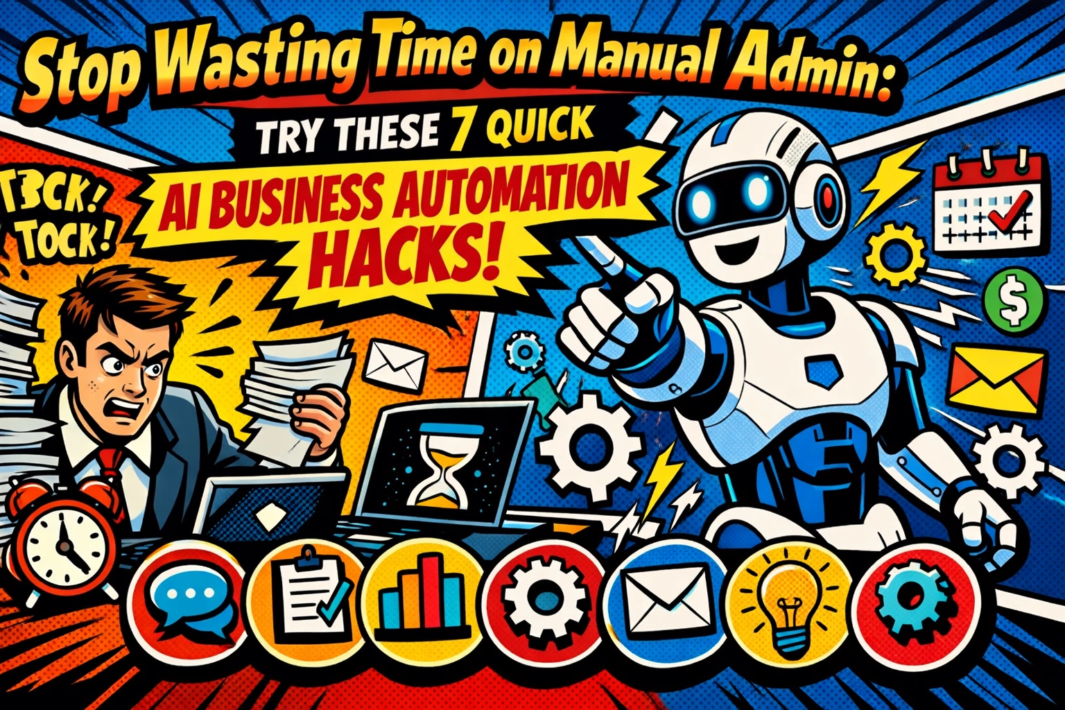 Stop Wasting Time on Manual Admin: Try These 7 Quick AI Business Automation Hacks